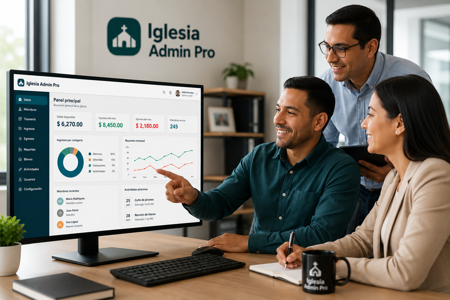 Personas administrando Iglesia Admin Pro